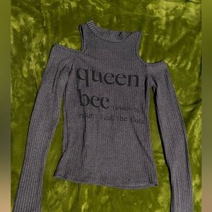 No shoulder long sleeve short turtle neck
